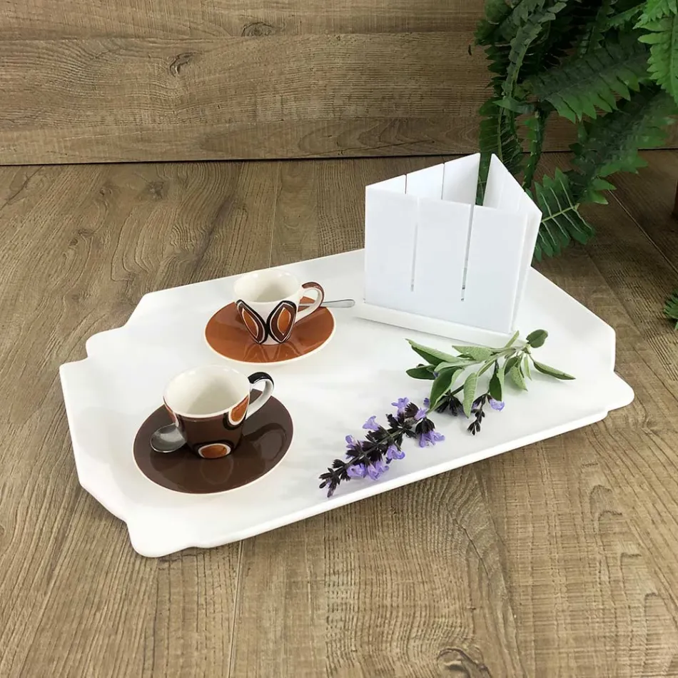 Rechthoekig keukenblad in witte Corian-kwaliteit Made in Italy - Ivanova Viadurini