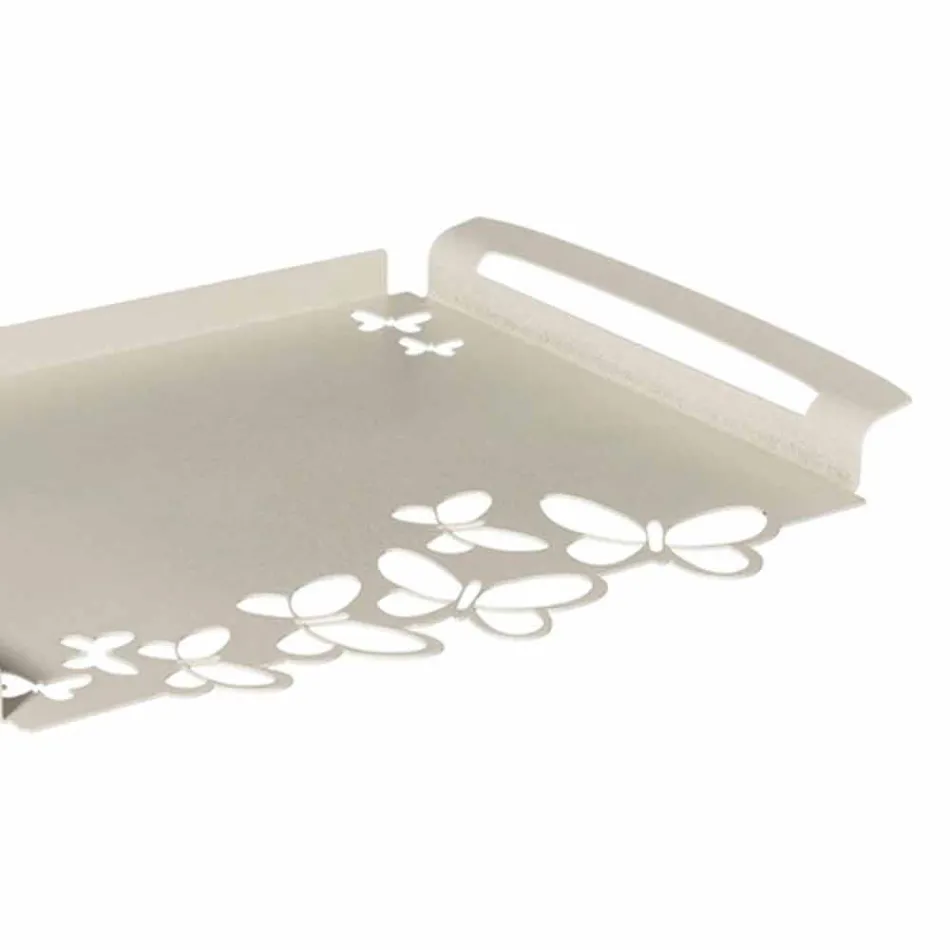 Wit, beige of ivoorkleurig design dienblad gemaakt in Italië - Leiden Viadurini