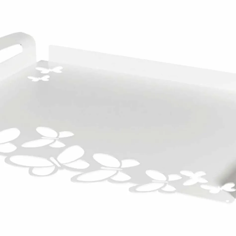 Wit, beige of ivoorkleurig design dienblad gemaakt in Italië - Leiden Viadurini