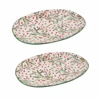 Kerstschaal Ovaal Porselein Serveerbord 2 Stuks - Butcher's Broom Viadurini