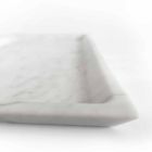 Rechthoekig dienblad in gepolijst wit Carrara-marmer Made in Italy - Alga Viadurini