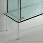 Wandvitrine in transparant glas en metaal met 2 designdeuren - Lorella Viadurini