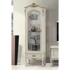 Klassieke vitrine met deur en witte houten lade Made in Italy - Cheverny Viadurini