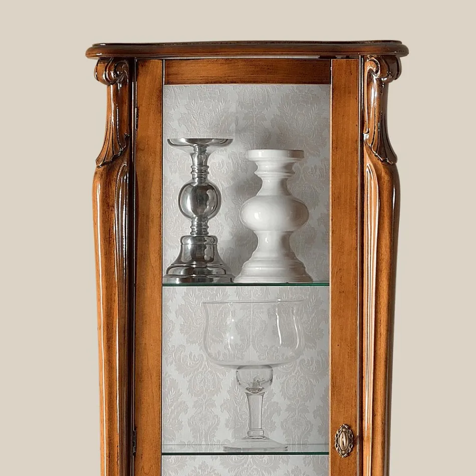 Klassieke vitrine met witte of notenhouten deur Made in Italy - Caligola Viadurini