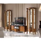 Klassieke vitrine met witte of notenhouten deur Made in Italy - Caligola Viadurini