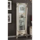 Klassieke vitrine met witte of notenhouten deur Made in Italy - Caligola Viadurini