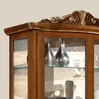 Klassieke Vitrine in Bassano Walnoothout Twee Deuren Gemaakt in Italië - Chantilly Viadurini