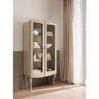 Vitrine compleet met twee deuren en drie glazen planken Made in Italy - Candy Viadurini