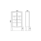 Vitrine compleet met twee deuren en drie glazen planken Made in Italy - Candy Viadurini