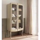 Vitrine compleet met twee deuren en drie glazen planken Made in Italy - Candy Viadurini