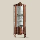 Woonkamer vitrinekast 1 deur en 2 houten lades Made in Italy - Leonor Viadurini