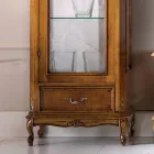 Klassieke woonkamervitrine in walnoothout 1 deur Made in Italy - Ronald Viadurini