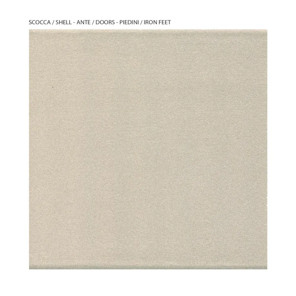 Woonkamervitrinekast met 1 deur in MDF, nikkelafwerking, Made in Italy - Hilde Viadurini