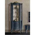 Woonkamer houten vitrine met 1 luxe deur Made in Italy - Leonor Viadurini