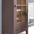 Woonkamervitrine in massief dennenhout Volledig gemaakt in Italië - Pascual Viadurini