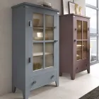 Woonkamervitrine in massief dennenhout, volledig gemaakt in Italië - Pascual Viadurini