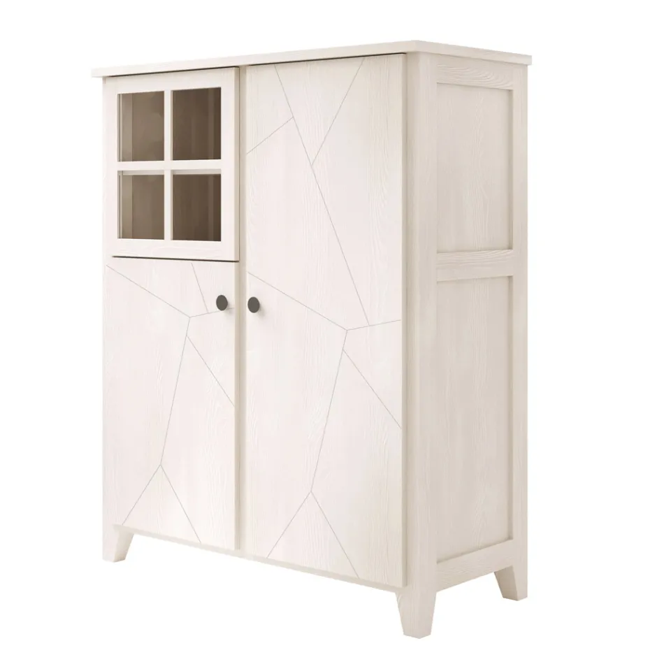 Structuur van de woonkamervitrine in massief dennenhout Made in Italy - Pascual Viadurini