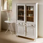 Massief teakhouten vitrinekast met 4 deuren en 3 laden - Aikido Viadurini