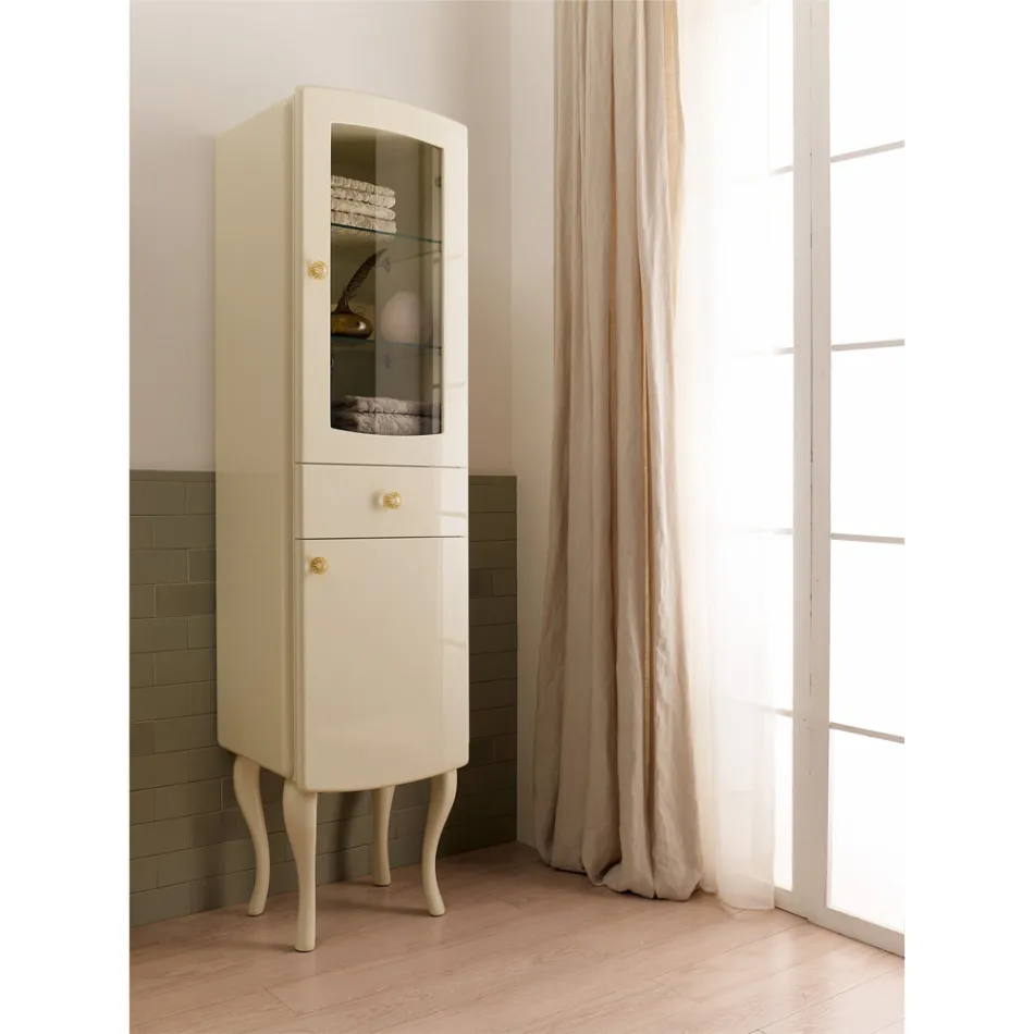 Vitrine in één kleur met interne glazen planken Made in Italy - Candy Viadurini