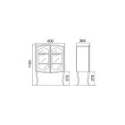 Eenkleurige badkamervitrine met 2 deuren en glazen planken - Candy Viadurini