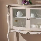 Woonkamervitrine 2 deuren in walnoot of wit hout Gemaakt in Italië - Londen Viadurini