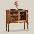 Woonkamervitrine 2 deuren in walnoot of wit hout Gemaakt in Italië - Londen Viadurini