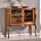 Woonkamervitrine 2 deuren in walnoot of wit hout Gemaakt in Italië - Londen Viadurini