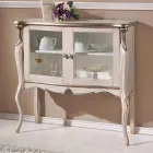 Woonkamervitrine 2 deuren in walnoot of wit hout Gemaakt in Italië - Londen Viadurini