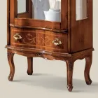 Klassieke woonkamervitrine Walnoothout met deur Made in Italy - Versaille Viadurini