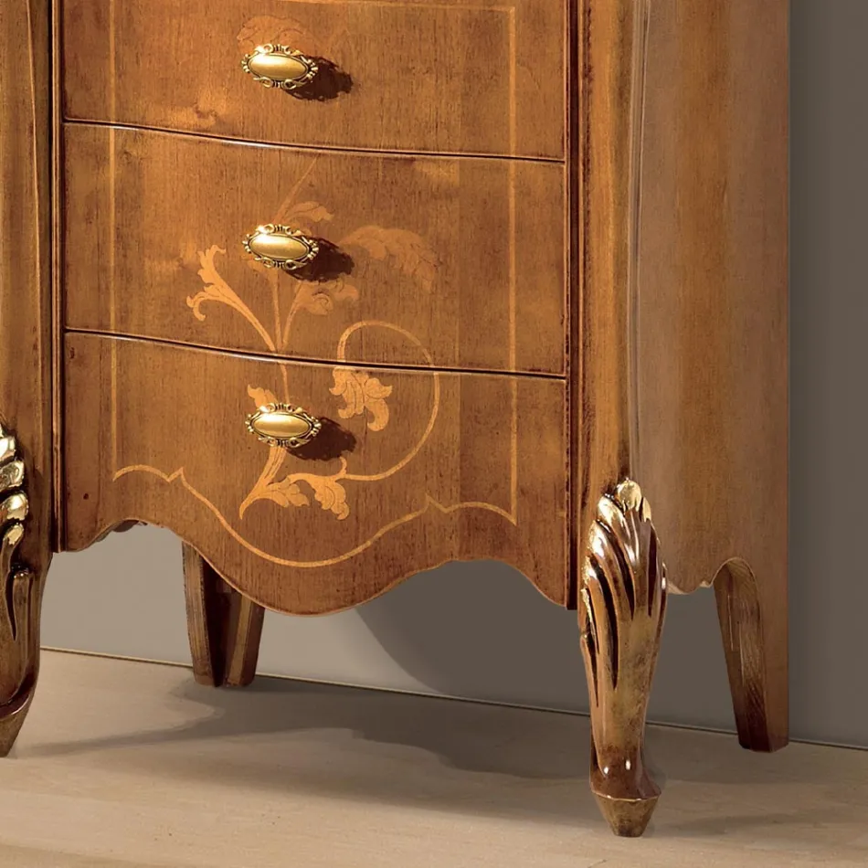 Woonkamervitrine met 1 glazen deur en 3 lades Made in Italy - London Viadurini