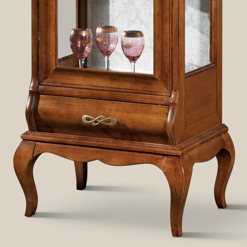 Luxe woonkamervitrine in klassiek notenhout gemaakt in Italië - Hastings Viadurini