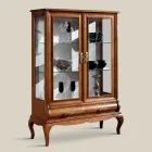 Luxe woonkamervitrine in klassiek notenhout gemaakt in Italië - Hastings Viadurini