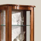Woonkamer vitrine van walnoot of wit hout met 1 deur Made in Italy - Versaille Viadurini
