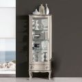 Woonkamer vitrine van walnoot of wit hout met 1 deur Made in Italy - Versaille