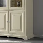 Vitrinekast met 2 houten deuren en 2 glazen deuren Made in Italy - Fenrir Viadurini