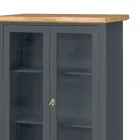 Houten vitrinekast met 1 lade, 2 deuren en 2 planken Made in Italy - Nanna Viadurini