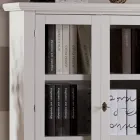 Houten vitrinekast met 1 lade, 2 deuren en 2 planken Made in Italy - Nanna Viadurini