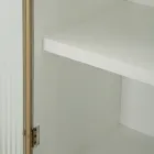 Houten vitrinekast met bovenblad en afgeronde inzetstukken met 2 deuren en 2 lades - Rachel Viadurini