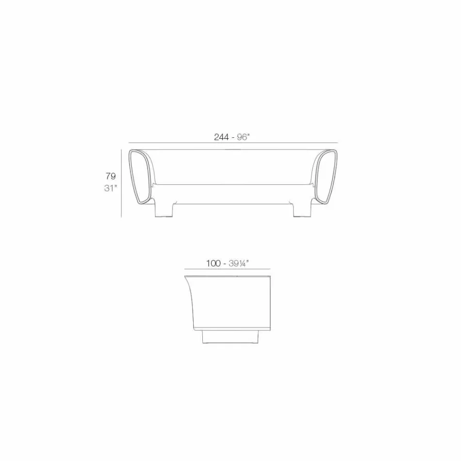Vondom Bum Bum modern design zwart gelakte tuinbank Viadurini