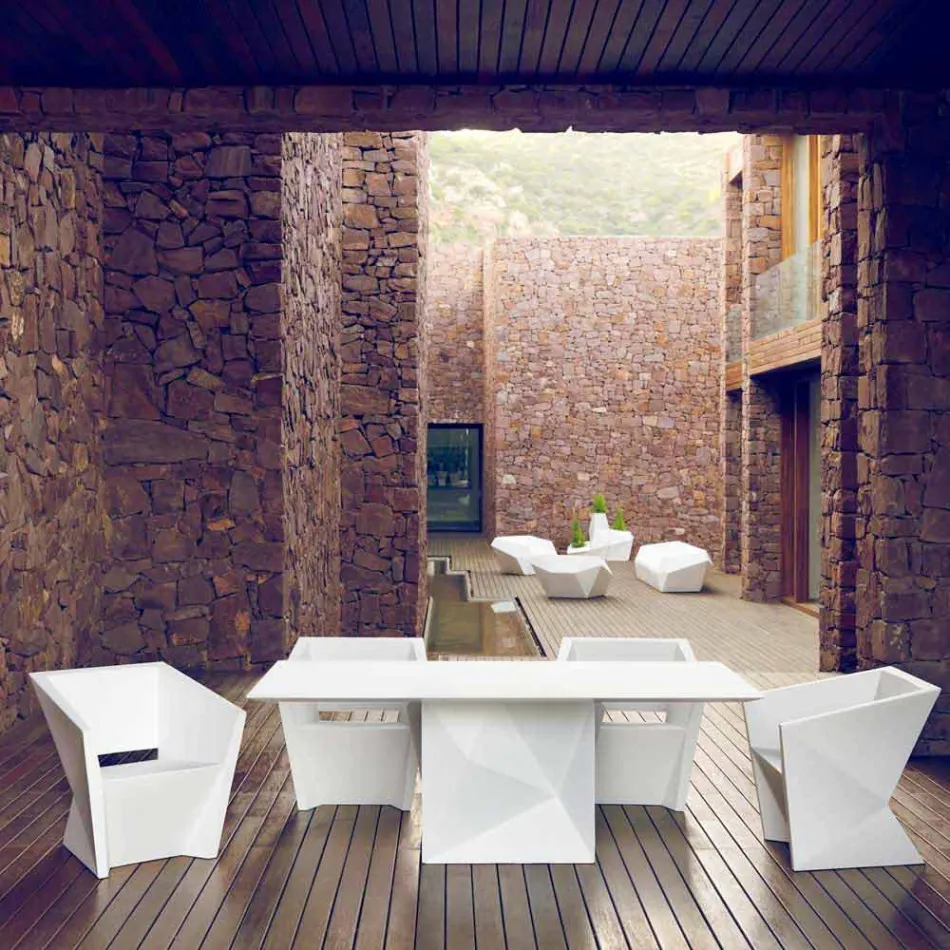 Vondom Faz wit gelakte tuinfauteuil met modern design Viadurini