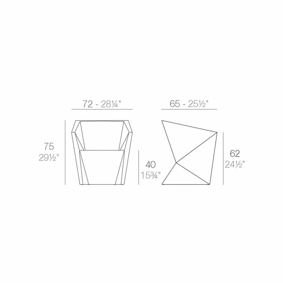 Vondom Faz wit gelakte tuinfauteuil met modern design Viadurini