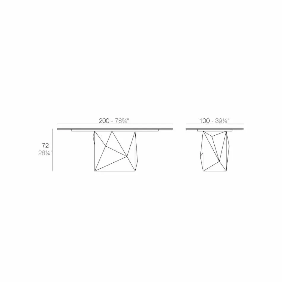 Vondom Faz wit gelakte tuintafel L200xP100cm ontwerp Viadurini