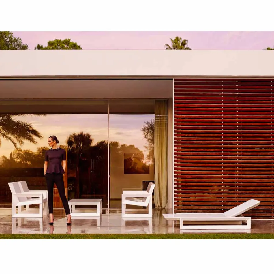 Design tuinbed van Vondom-frame in wit polyethyleen Viadurini