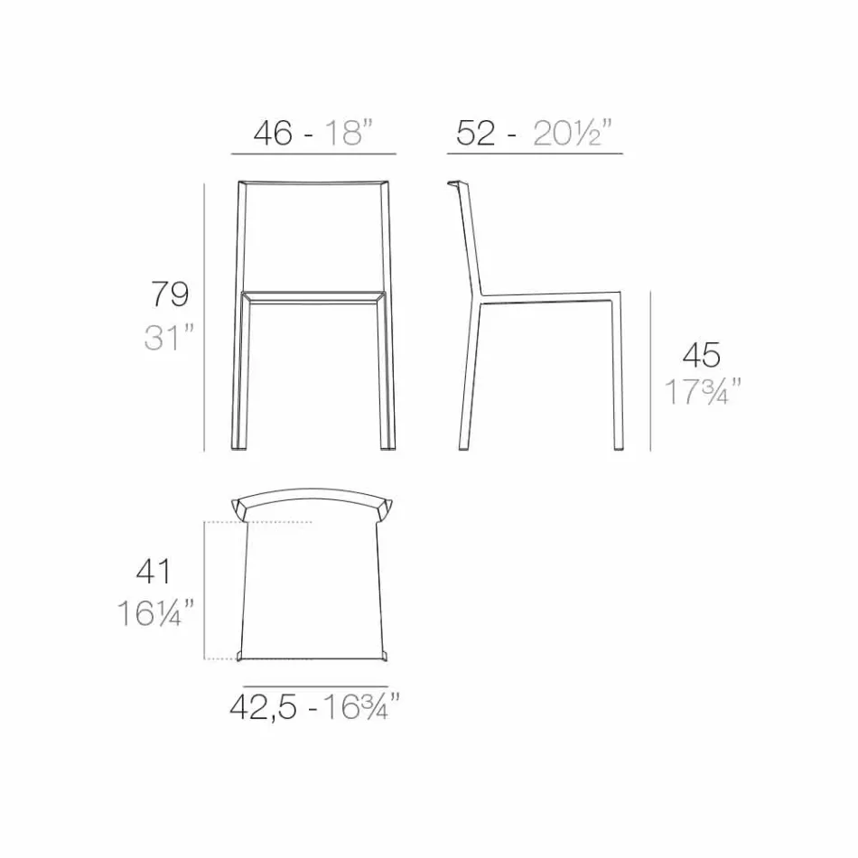 Vondom Quartz stapelbare tuinstoel met modern design Viadurini