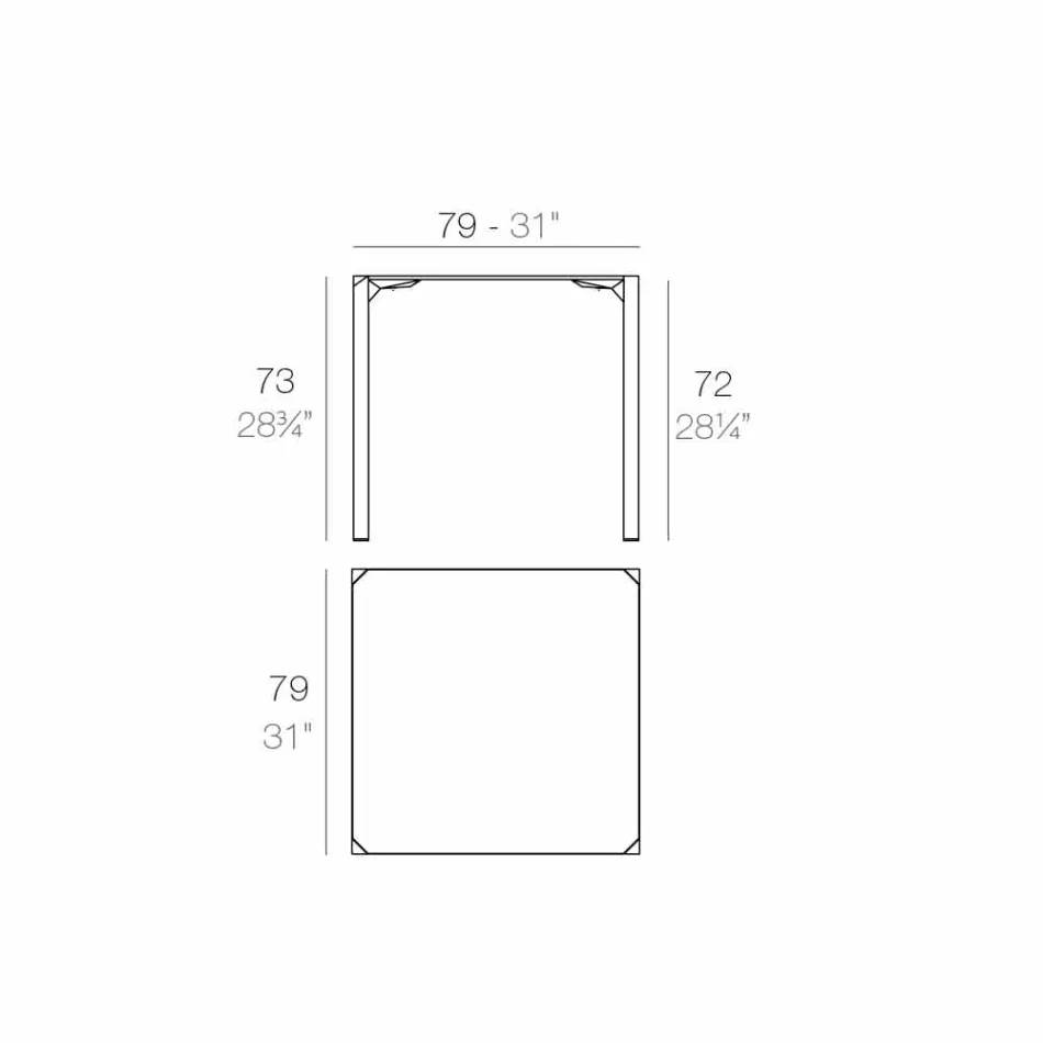 Vondom Quartz outdoor vierkante tafel van modern design Viadurini