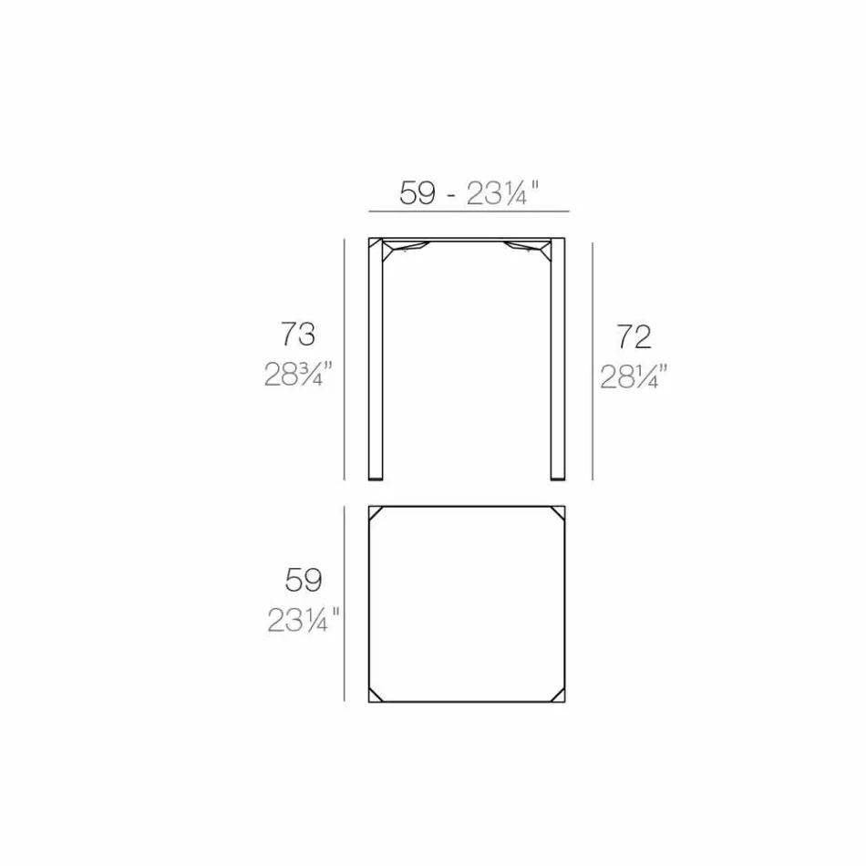 Vondom Quartz outdoor vierkante tafel van modern design Viadurini