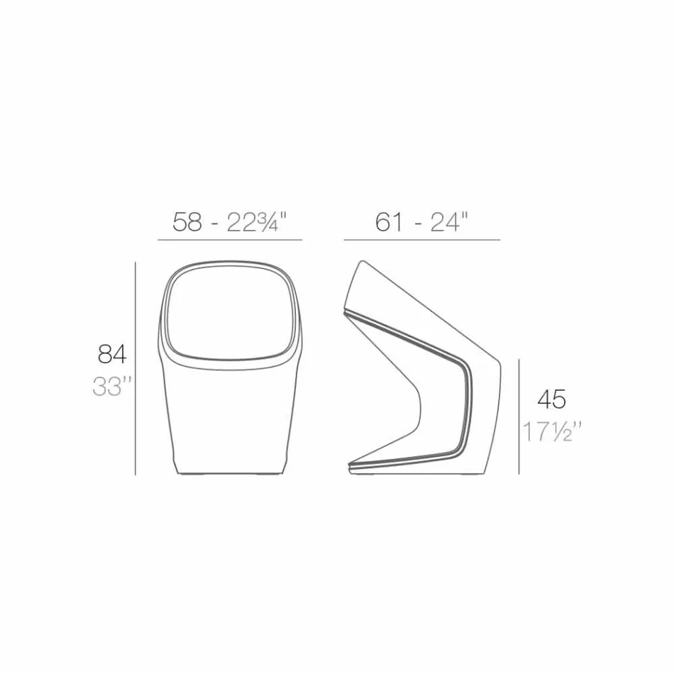 Vondom Ufo-tuinstoel in modern wit design Viadurini